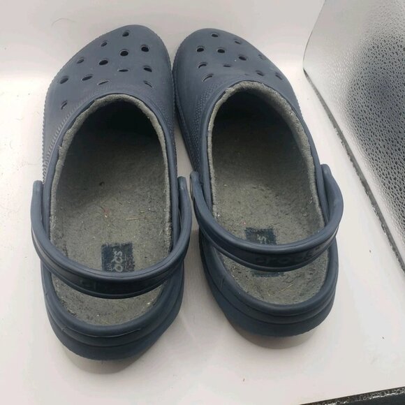 Crocs Mens Classic Lined Blue Round Toe Slip On Clog Shoes Size 13 - Picture 4 of 9